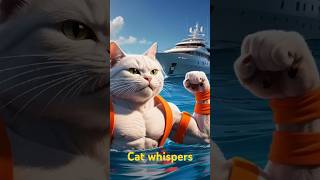 1Daddy Fights Shark to Save a Kitten 🐈👊🐬 ai cat catlover story cutecat cute brunomars [upl. by Ruella518]