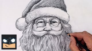 How To Draw Santa Claus  Christmas Sketch Tutorial [upl. by Partan]