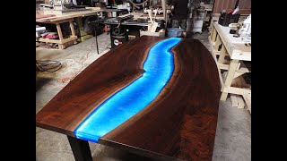 RIVER EPOXY TABLE HOME LED LIGHTS [upl. by Harland514]