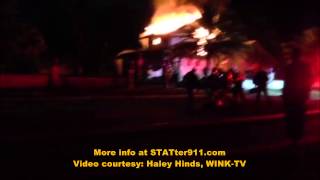 STATter911com Raw video from Fort Myers fire with wall collapse amp mayday [upl. by Ahsinnor]