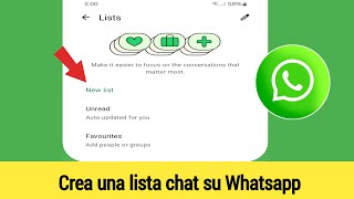 Come creare un elenco di chat di WhatsApp  Crea un nuovo elenco di chat su WhatsApp [upl. by Yrolam]