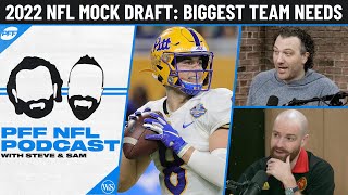 2022 NFL Mock Draft Biggest Team Needs  PFF NFL Podcast [upl. by Gabbie858]