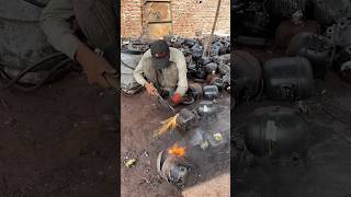 Bulk Quantity Compressor Cutting System amazing compressor bulk system recycle viralvideo [upl. by Kaiser]