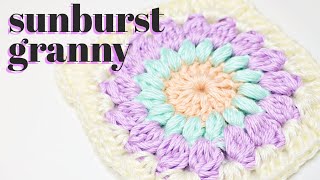 Sunburst Granny Square Tutorial  Granny Square Blanket Idea [upl. by Innad]