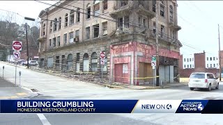 Building crumbling in Monessen Westmoreland County [upl. by Elagibba]