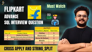 SQL Interview Question and Answers  FLIPKART SQL QUESTION  STRINGSPLIT IN SQL  Deepankar Pathak [upl. by Cheffetz]