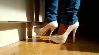 Awesome White High Heels In Kitchen [upl. by Warford]