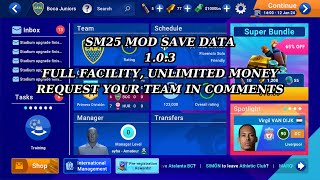 SM 25 mod save data v 103 FULL FACILITY  UNLIMITED MONEY 11 [upl. by Irem]