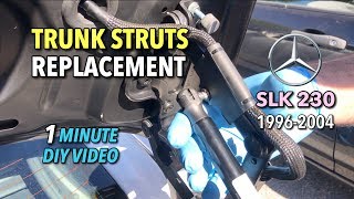 Mercedes SLK230 Trunk Lift Struts 19962004  1 Minute DIY Video [upl. by Rem]