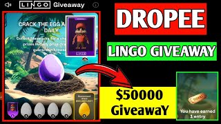 droppe Lingo Giveaway  dropee new update  lingo giveaway dropee  50000 PRIZEPOOL [upl. by Tatum]