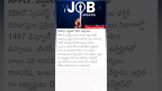 APPLY 1497 Jobs in SBI application process for filling the posts  New Update  Jobs update [upl. by Nimoynib864]