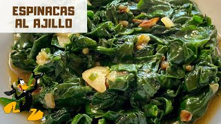 Espinacas Salteadas al Ajillo 🥬 ¡Receta con Espinaca Rehogada [upl. by Margeaux]