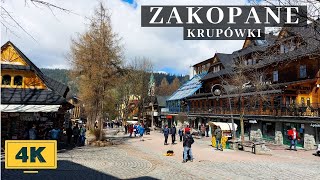 POLAND  ZAKOPANE KRUPÓWKI STREET WALK 4K [upl. by Lindly]