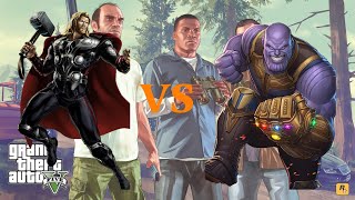 GTA 5 Thor Mod  Thanos VS Thor Fight [upl. by Folger]