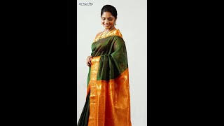 quot✨ Exclusive Bottle Green Korvai Silk Cotton Saree with Vaira Oosi Pattern  Sri Arya Silksquot [upl. by Cirnek]