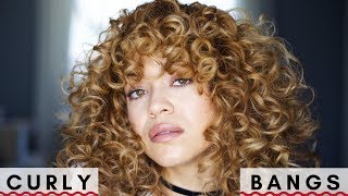 How I Style Curly Bangs [upl. by Ier]