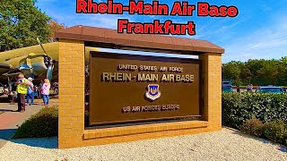 United States Air Force RheinMain Air Base Frankfurt Luftbrückendenkmal Berlin 092020 [upl. by Aikemahs]