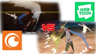 Jin Mori Triple Kick Animation  Crunchyroll vs Webtoon Comparison [upl. by Black]