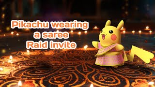 Saree Pikachu Raids Pokemon Go pokemon pokemongo clu [upl. by Nnaitsirk]