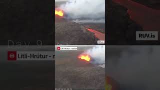 Entire Volcanic Eruption in 1 minute Litli Hrútur Iceland 2023 shorts [upl. by Acirat407]