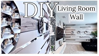 UNBELIEVABLE DIY WALL DESIGN USING FLOOR COVERING IN THE LIVING ROOM [upl. by Ekez]