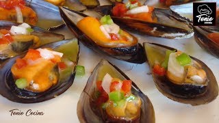 Mejillones al vapor  Mejillones en salsa Vinagreta  Receta Aperitivo fácil [upl. by Greabe150]