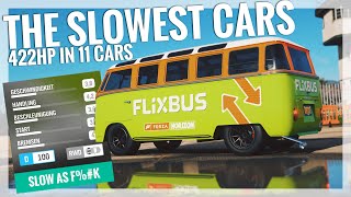 Forza Horizon 4  The Slowest Cars  How Fast Can They Get WORLDS SLOWEST DRAG RACES [upl. by Conrado]