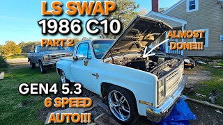 C10 LS SWAP HOW TO PART 2 HEADERS POWER STEERING amp COOLING SYSTEM howto lsswap chevy truck [upl. by Dion]