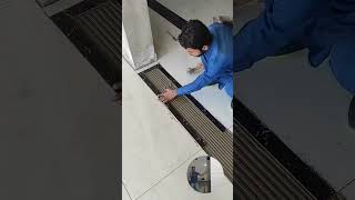 Amazing Floor Tile Door Design Installation shorts​ shortvideo​ short​ [upl. by Islaen]