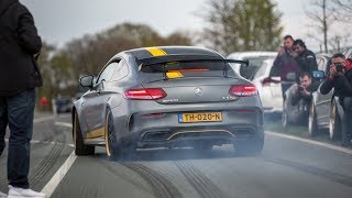 745HP RENNtech Mercedes C63 R AMG Coupe Edition1 w Akrapovic Exhaust  Burnouts amp Accelerations [upl. by Arissa298]