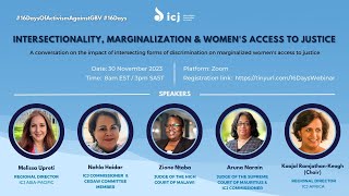 Live discussion  Intersectionality Marginalization and Women’s Access to Justice [upl. by Yekciv]