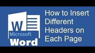 How to Insert Different Headers on Each Page in Microsoft Word 2016 [upl. by Garris484]