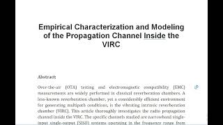 Empirical Characterization and Modeling of the Propagation Channel Inside the VIRC [upl. by Haleelahk]