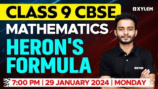 Class 9 CBSE Maths  Herons Formula  Xylem Class 9 CBSE [upl. by Katt]