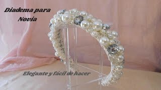 Diadema para Novia con perlas y cristales [upl. by Nedla]