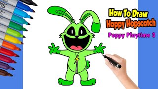 How to Draw Hoppy Hopscotch Smiling Critters  Drawing Poppy Playtime Chapter 3 [upl. by Juta]