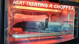 Heat Treating An 80CRV2 Chopper  Knife Making  Vlog [upl. by Enrev]