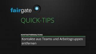 Kontakte aus Teams und Arbeitsgruppen entfernen [upl. by Jenette422]