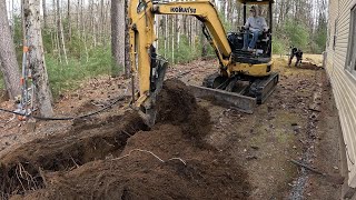 Digging a Trench for a Well with a Mini Excavator [upl. by Aihsyt]