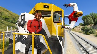 Surviving 1M Bounty On The Train In GTA 5 RP [upl. by Essined318]