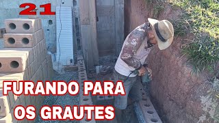 TIJOLO ECOLOGICO OBRA EM IGARATÁ corte FURANDO GRAUTES e dicas importantes [upl. by Aniuqal725]