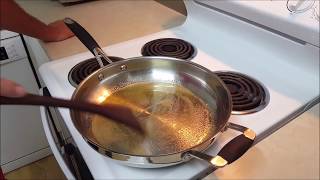 Making a stainless steel pan nonstick [upl. by Charmane426]