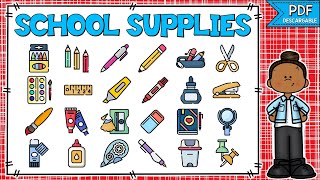 ÚTILES ESCOLARES EN INGLÉS Y ESPAÑOL  VOCABULARIO EN INGLÉS  SCHOOL SUPPLIES VOCABULARY [upl. by Reinal]