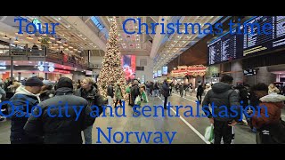 OSLO CITY  shopping center and sentralstasjon in 4k November 2023 [upl. by Anaehs]