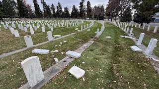 Driver runs through Montana cemetery damages 30 gravestones [upl. by Oiramat]