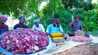 MUTTON DRY FRY  Varattu Kari  Chettinad Fried Mutton Recipe  Traditional Cooking in Village [upl. by Gensler]