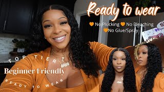 Completely Glueless Frontal Wig Install  Curly Wig Natural Hairline  WowAfrican Hair [upl. by Dranyer]