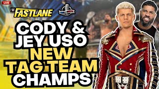 WWE Fastlane 2023 Review  Cody amp Jey WIN The Tag Team Titles Carlito Return Jade Cargill Debut [upl. by Newg662]