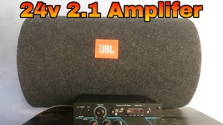 24v lorry 21 amplifier 📻good bass results [upl. by Llekcir]