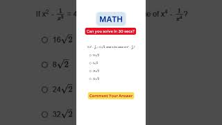 x2  1x2  4root2  Find x4  1x4  youtubeshorts vitorrclasses 30secondchallenge [upl. by Naresh]